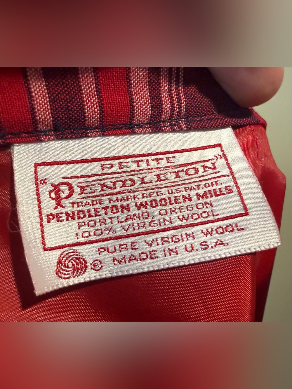 Vintage PENDLETON Skirt 100% Virgin Wool tartan Plaid A Line 14 Made in USA Red - Picture 3 of 9
